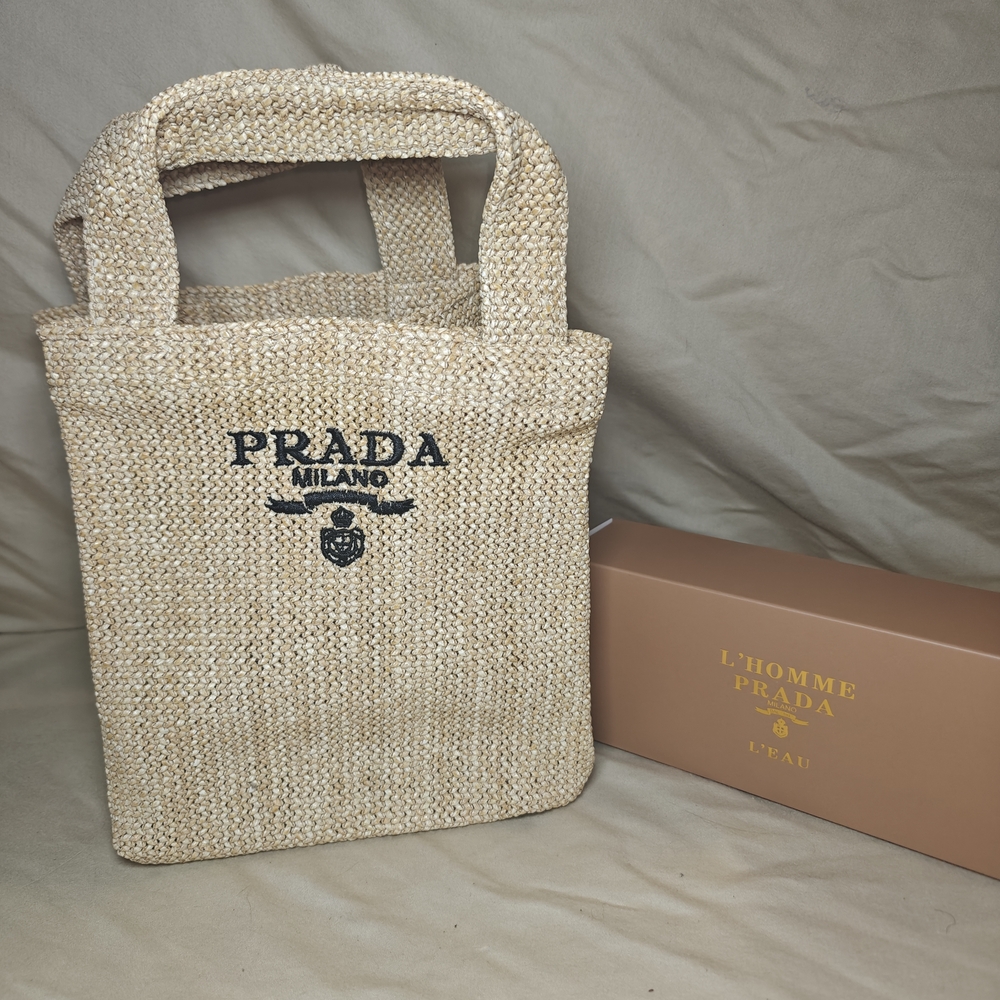 Authentic Prada Milano Raffia Tote Bag - NWB